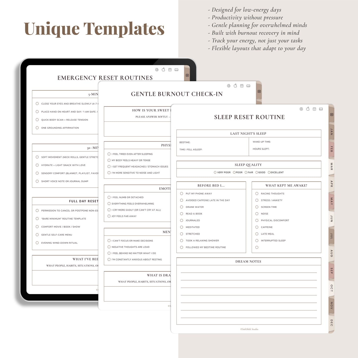 Soft Survival | Burnout Recovery Planner